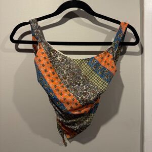 Glassons Print Tie Back Mesh Tank Top - size XS